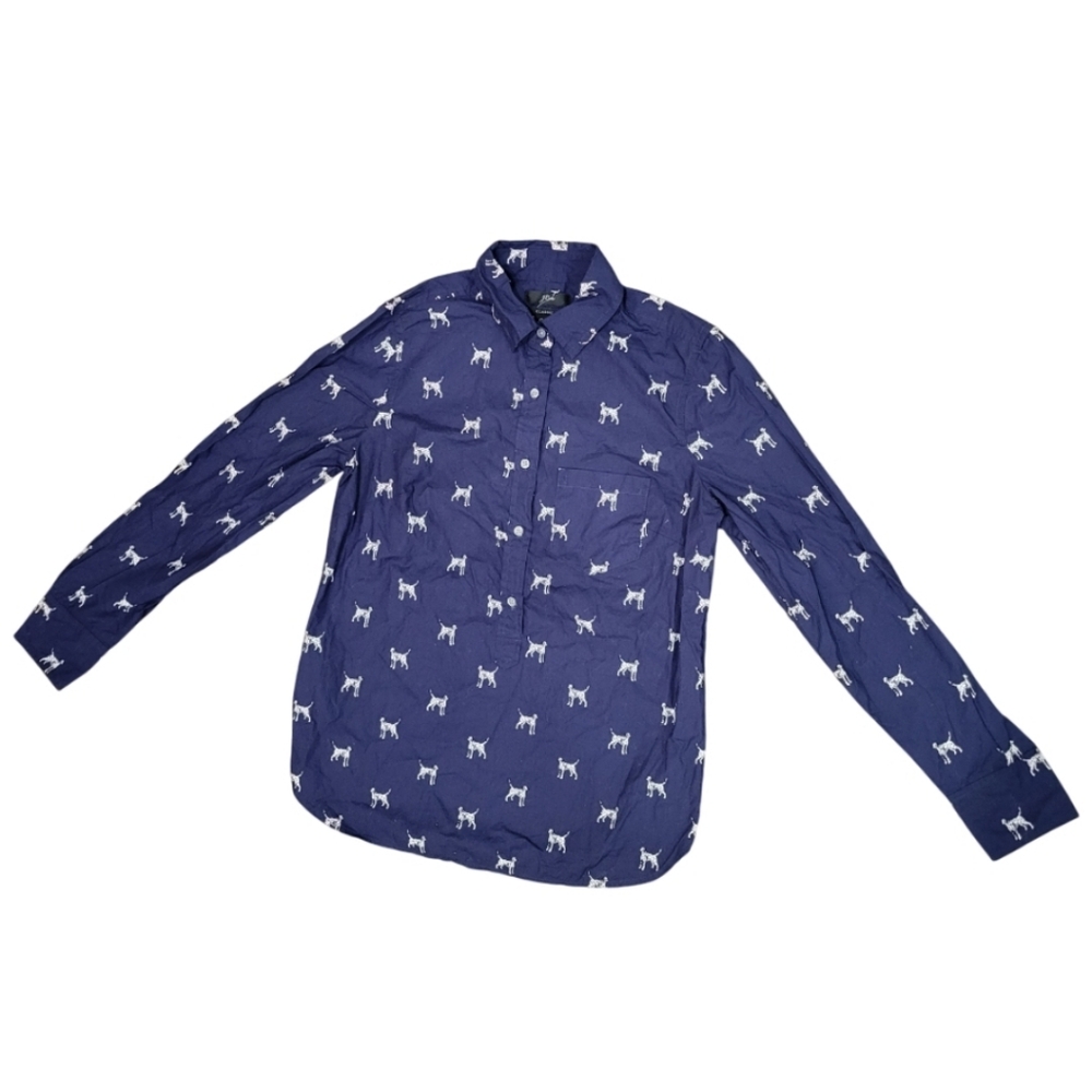 J. Crew Women's Button Down Dog Shirt - Size 00